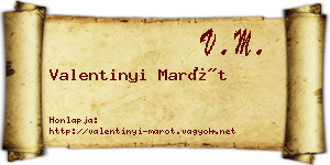 Valentinyi Marót névjegykártya